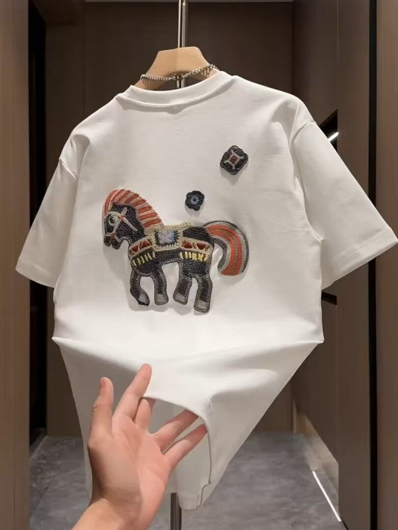 Men's Embroidered Heavyweight Short Sleeve T-Shirt