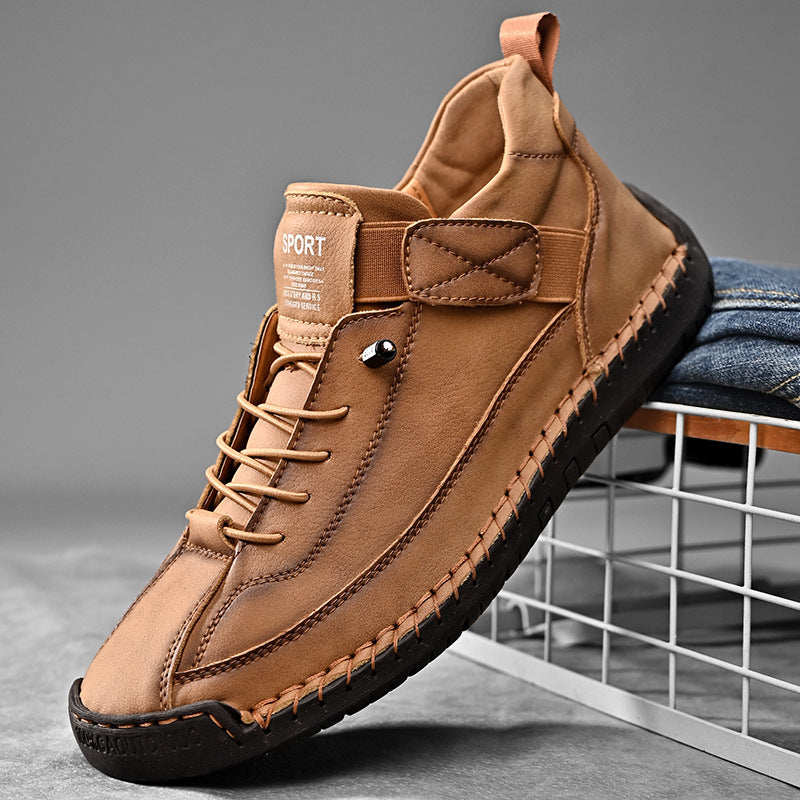 Popular Cross-Border Large-Size Unisex Mid-Top Martin Boots Outdoor Casual Shoes Workwear Stitched Men's Shoe