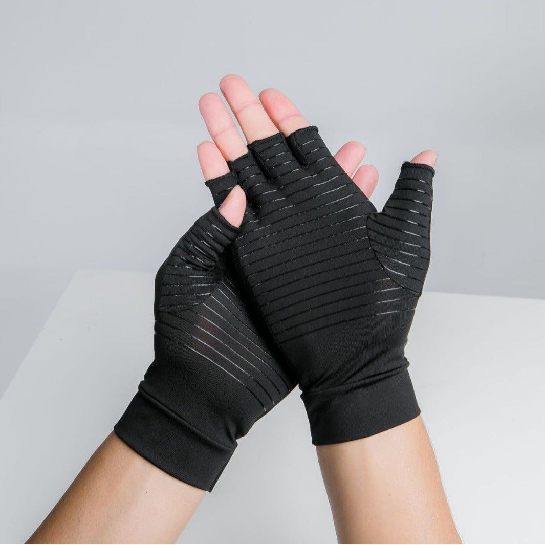 Copper Fiber Half Finger Compression Gloves