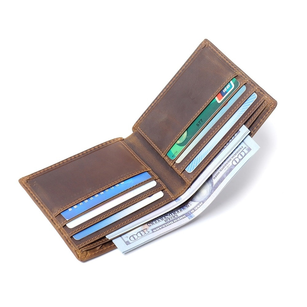 Mens Genuine Leather Horizontal Wallet