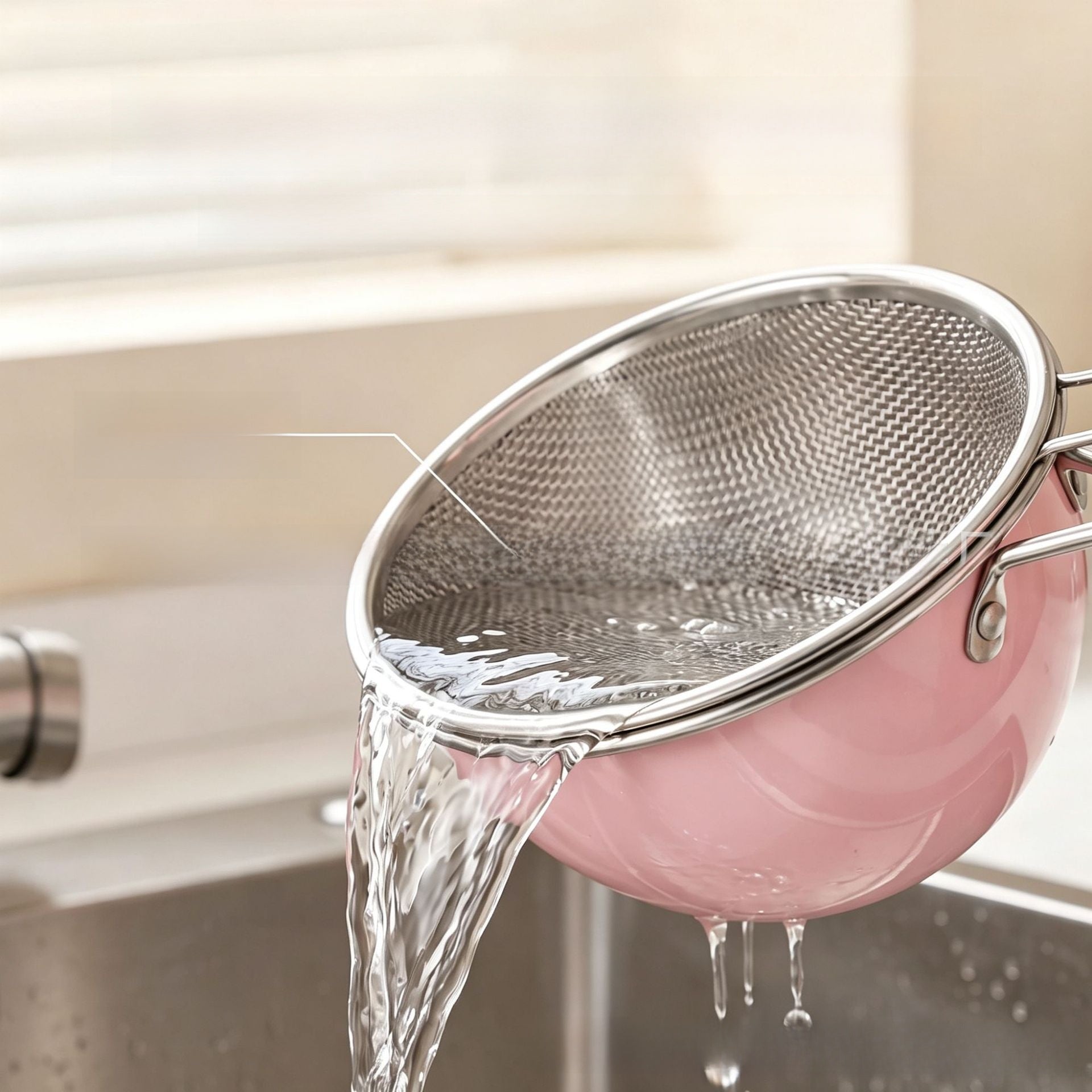Stainless Steel Kitchen Colander with Handle