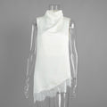 Lace Trim Satin Vest