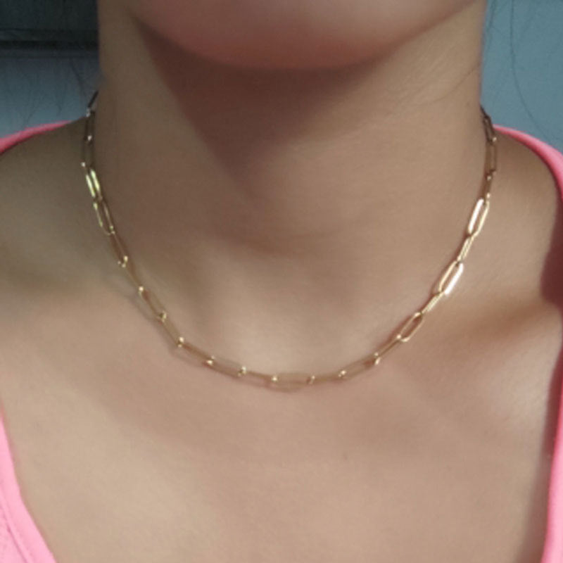 Thick Chain Geometric Necklace Unisex Punk Style