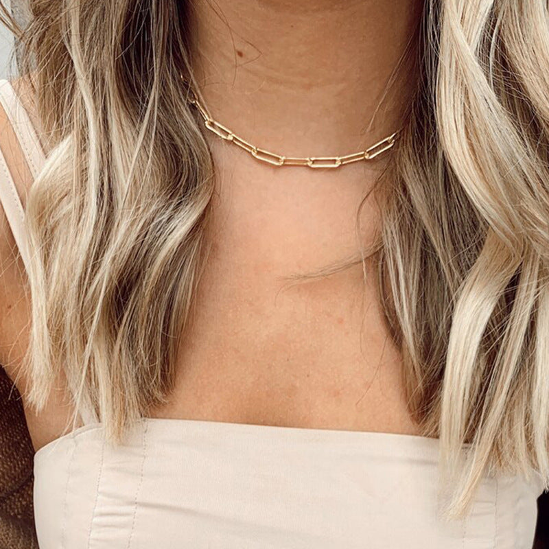 Stainless Steel Paperclip Chain Necklace