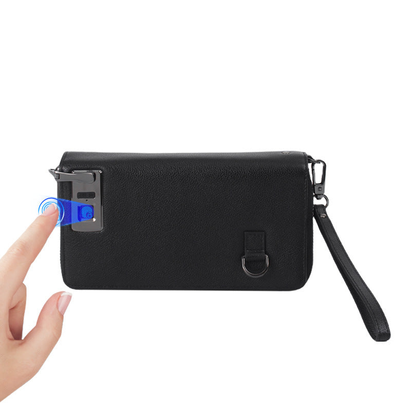 Men's Leather Fingerprint Lock Smart Wallet