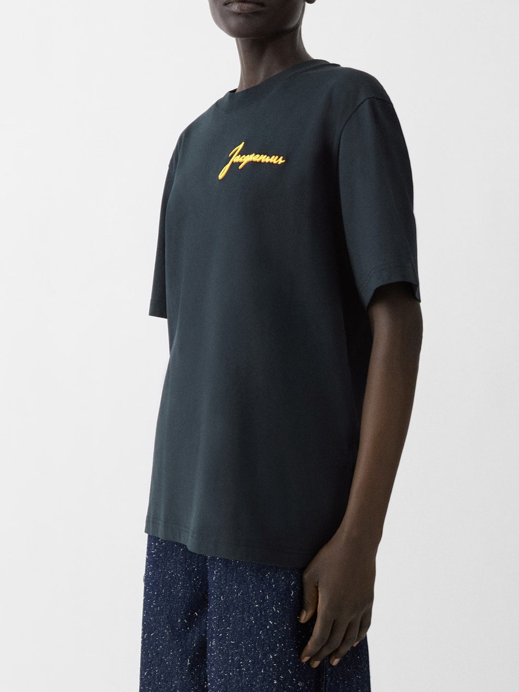 Autumn and Winter New Men's and Women's Short-Sleeved T-Shirts High-Quality Cotton Printed Round Neck T-Shirts Casual Jacquemus Tops