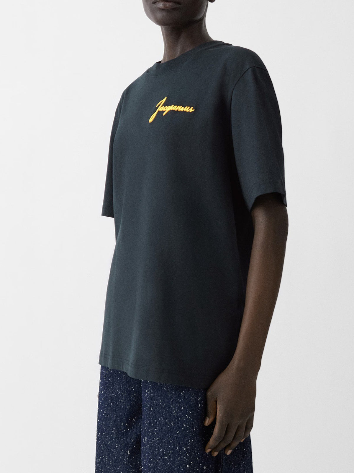 Autumn and Winter New Men's and Women's Short-Sleeved T-Shirts High-Quality Cotton Printed Round Neck T-Shirts Casual Jacquemus Tops