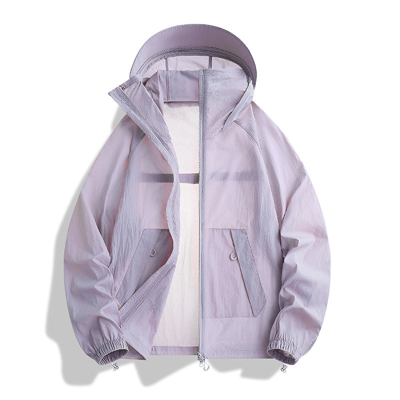 Mens UV Protection Lightweight Hooded Jacket