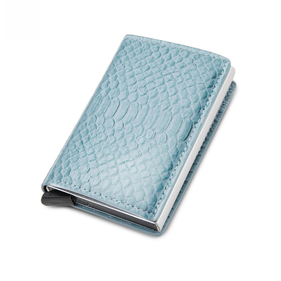 RFID Anti-Theft Automatic Pop-Up Card Holder Carbon Fiber Wallet