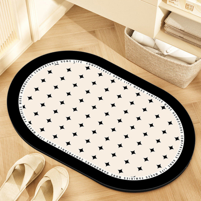 Japanese-style simple shower room door, absorbent floor mat household entrance, entrance cat floor mat solid color bathroom door mat