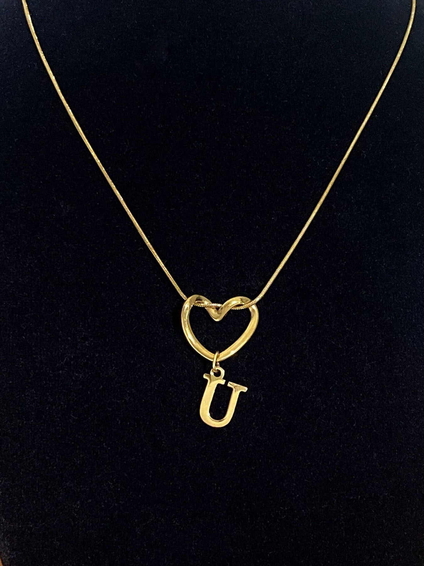 Fashion Alphabet Heart Pendant Necklace