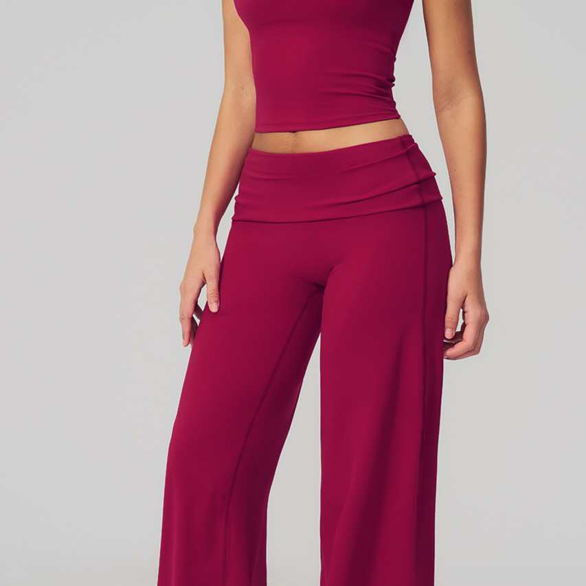 Women's Racerback Yoga Set with Wide-Leg Pants