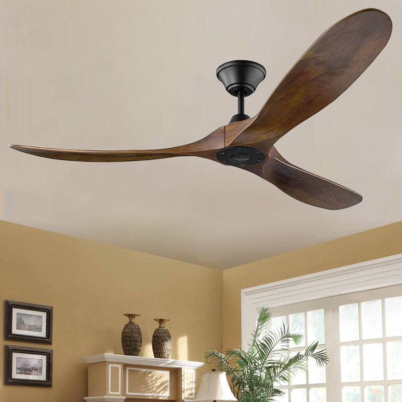 Retro Wood Ceiling Fan with Light and Remote Control