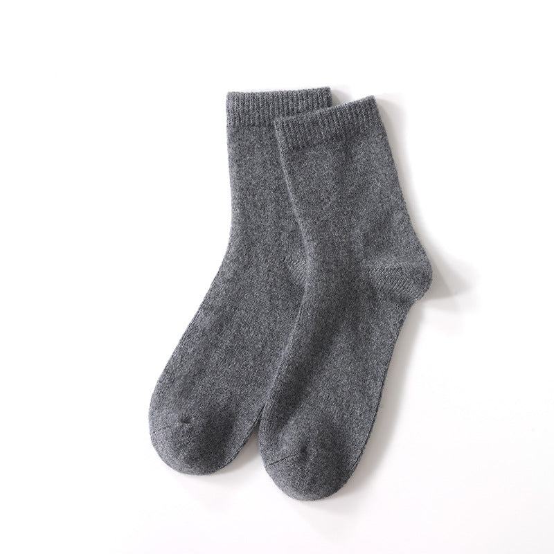 Cashmere Women's Mid-Length Thin Socks for Warmth and Comfort