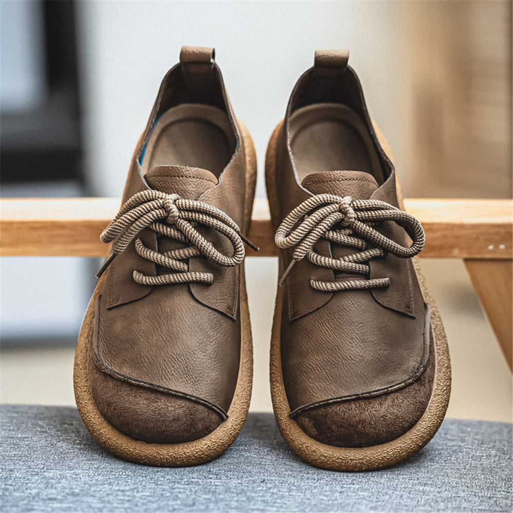 Mens Leather Casual Shoes Low Heel Comfort