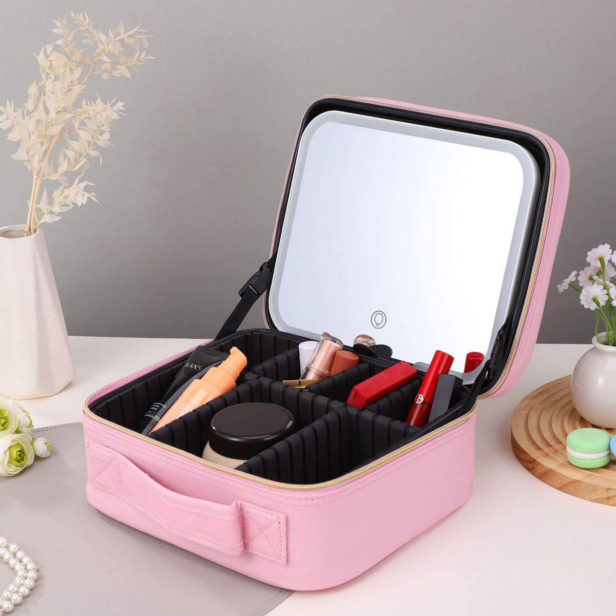 LED Illumination Makeup Mirror with Storage Bag