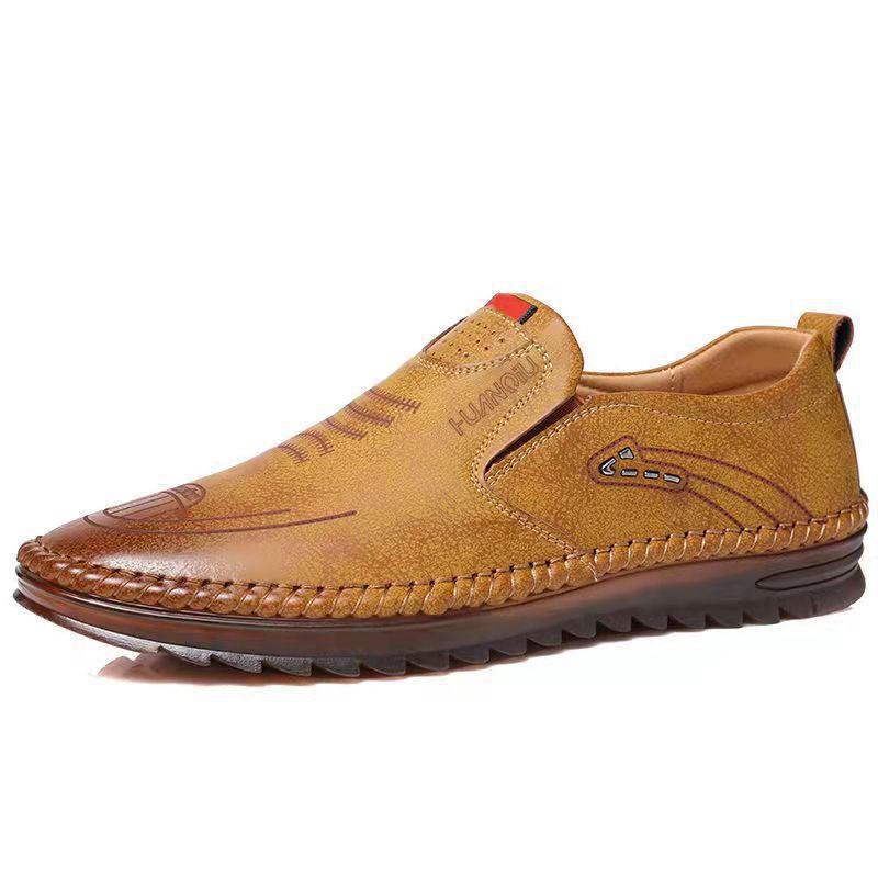 Mens Leather Stitched Loafers