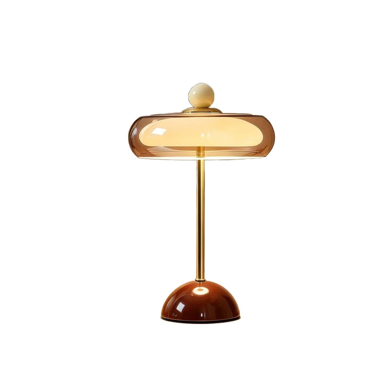 Glass Mushroom Table Lamp with USB Charging