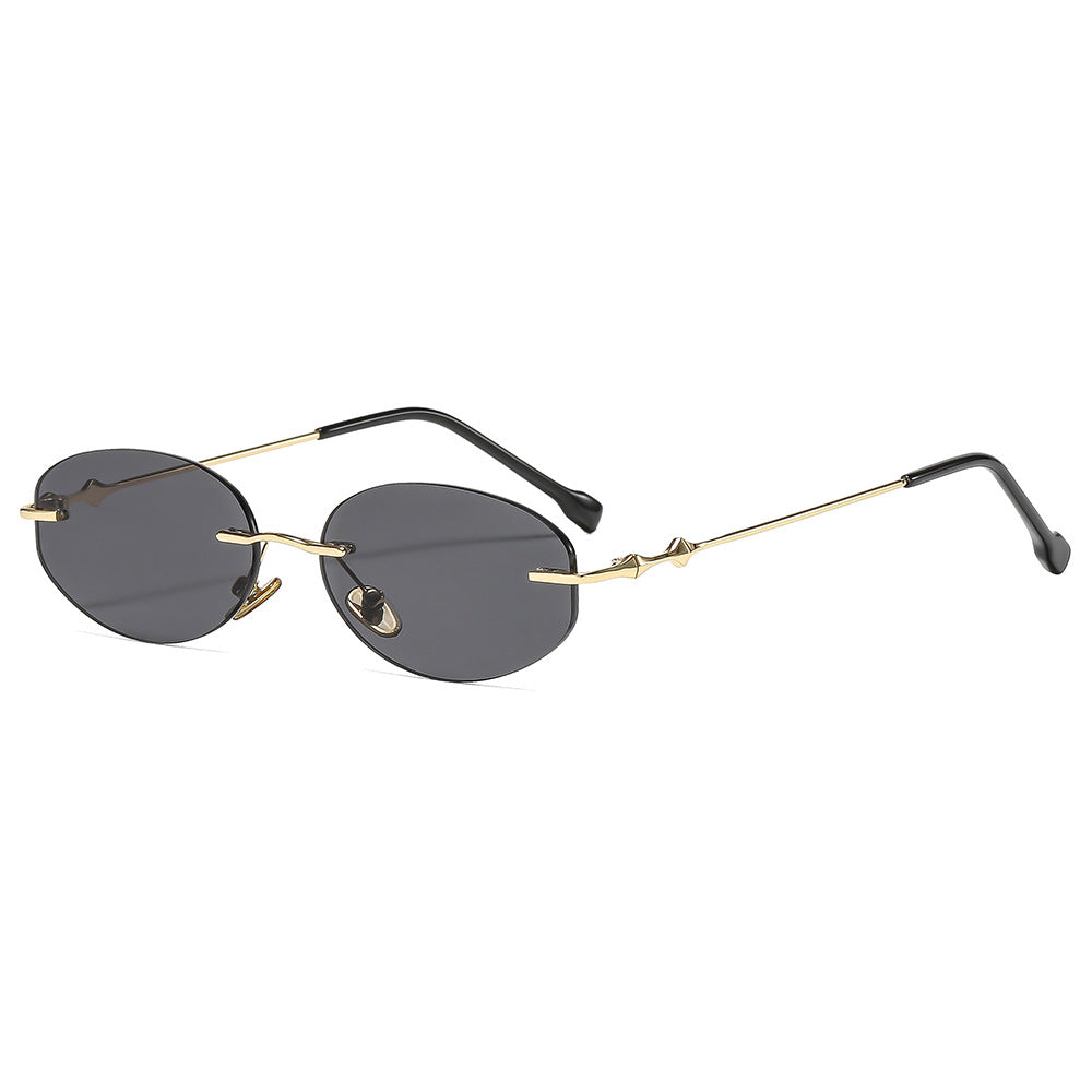 Frameless Oval UV400 Sunglasses