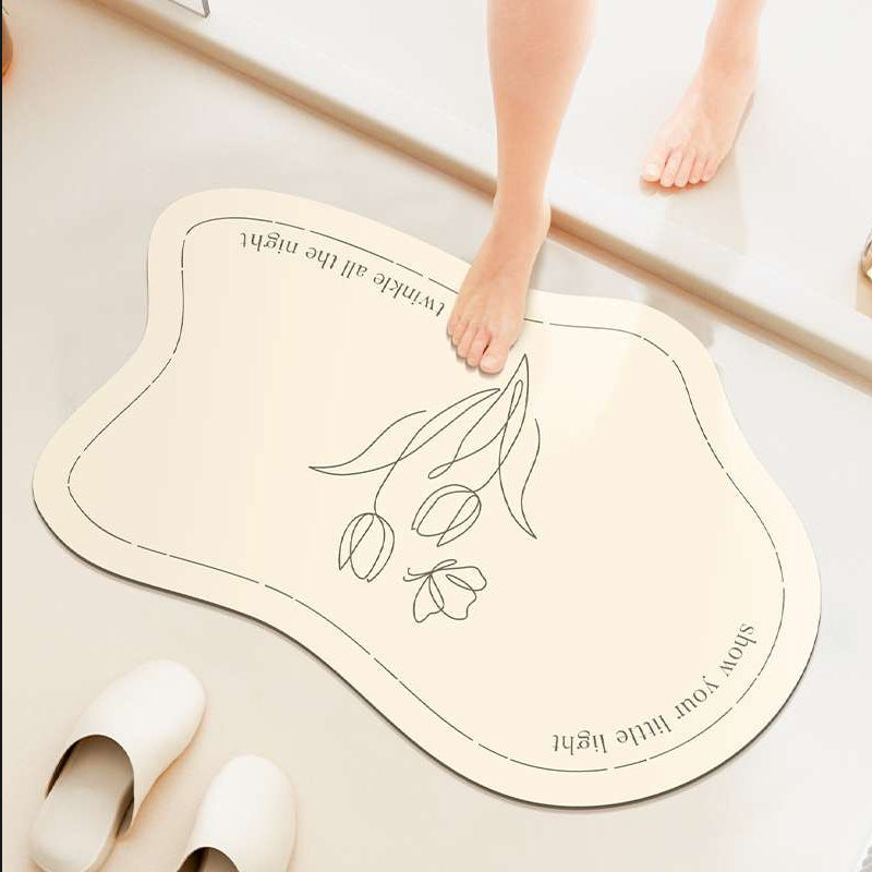 Japanese-style simple shower room door, absorbent floor mat household entrance, entrance cat floor mat solid color bathroom door mat