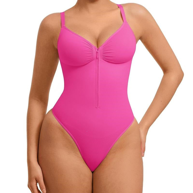 V-Neck Zip Front Bodysuit