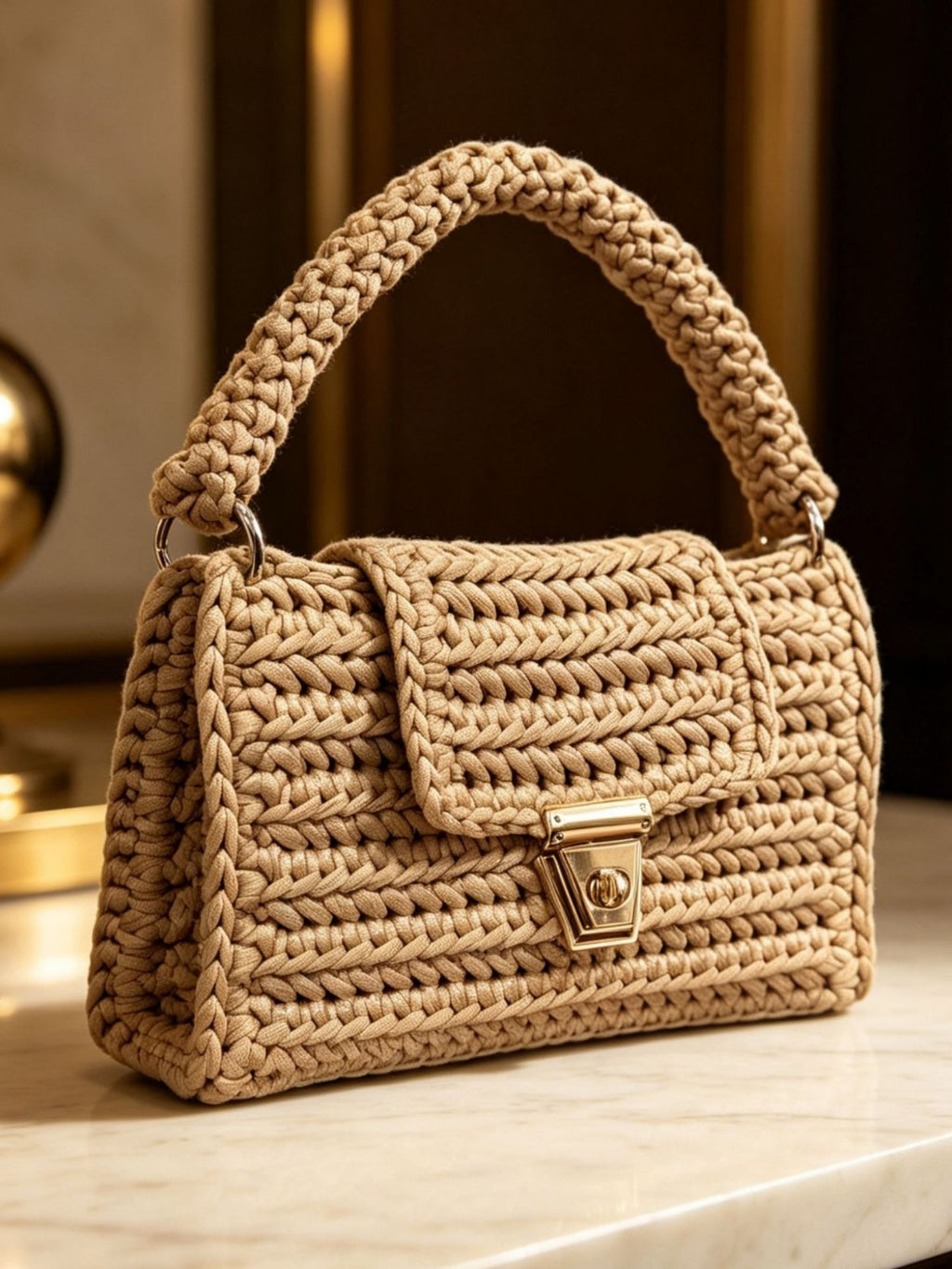 Handmade Wool Crochet Shoulder Bag