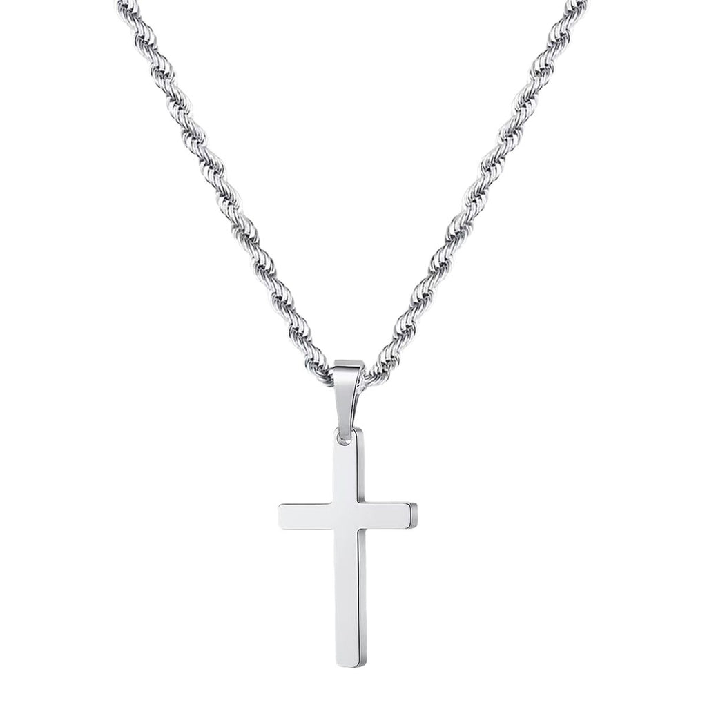 Cross pendant twisted chain necklace