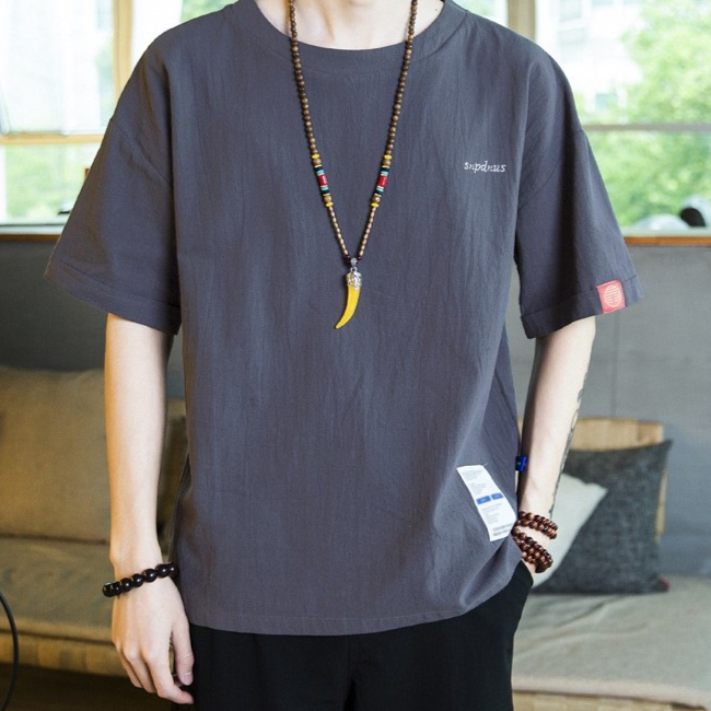 Cotton Linen Blend Mens Tshirt