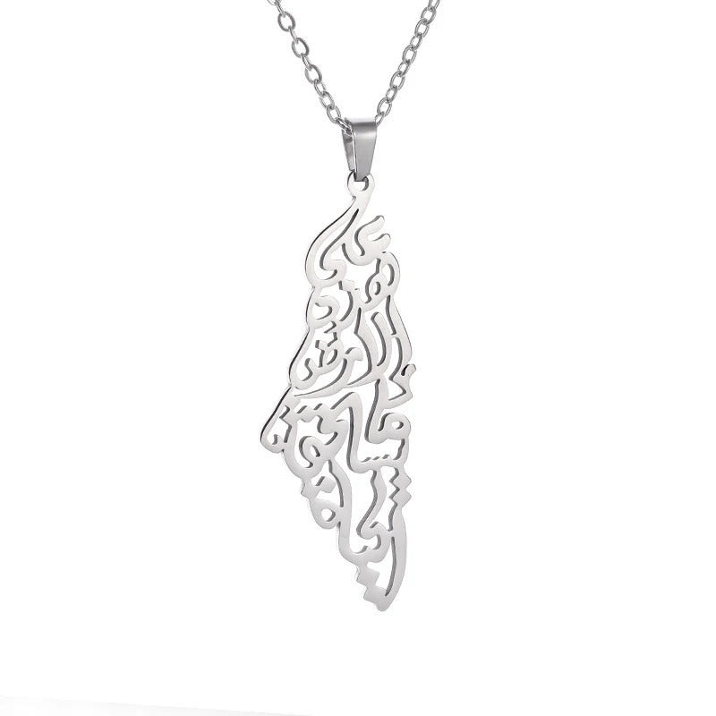 Geometric Map Pendant Necklace Unisex Jewelry