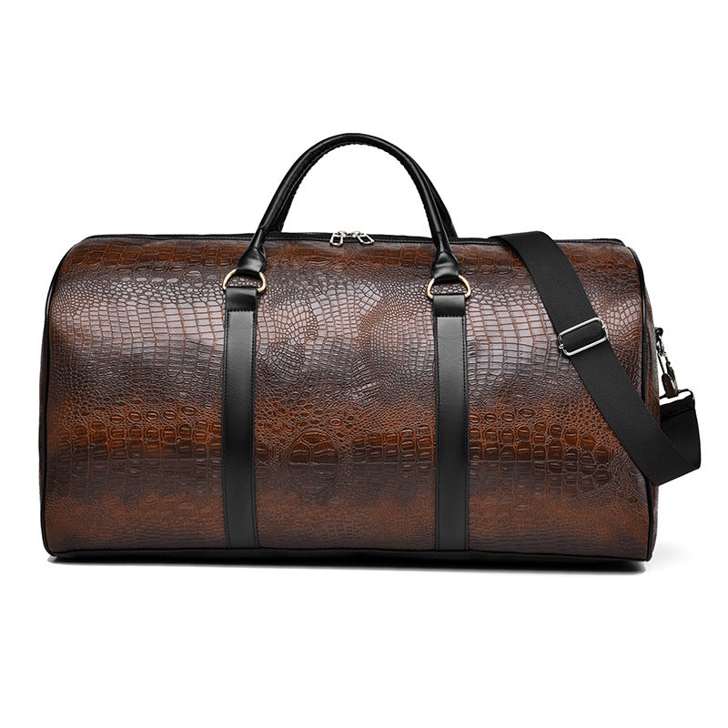 Waterproof Crocodile Pattern Mens Travel Bag