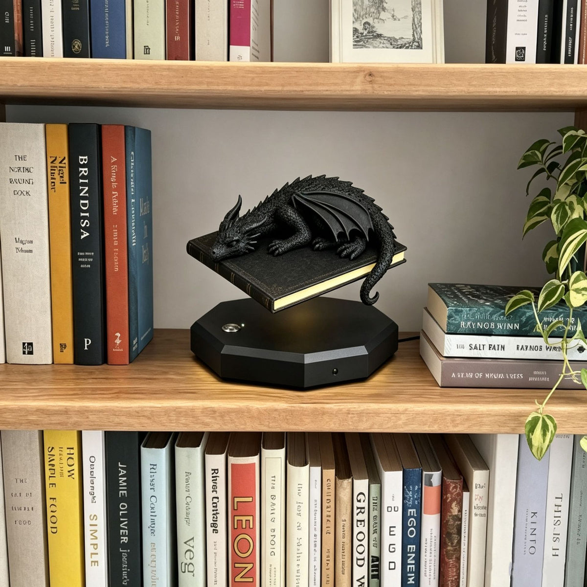 Levitating Dragon Book Lamp with 3D LED Illumination