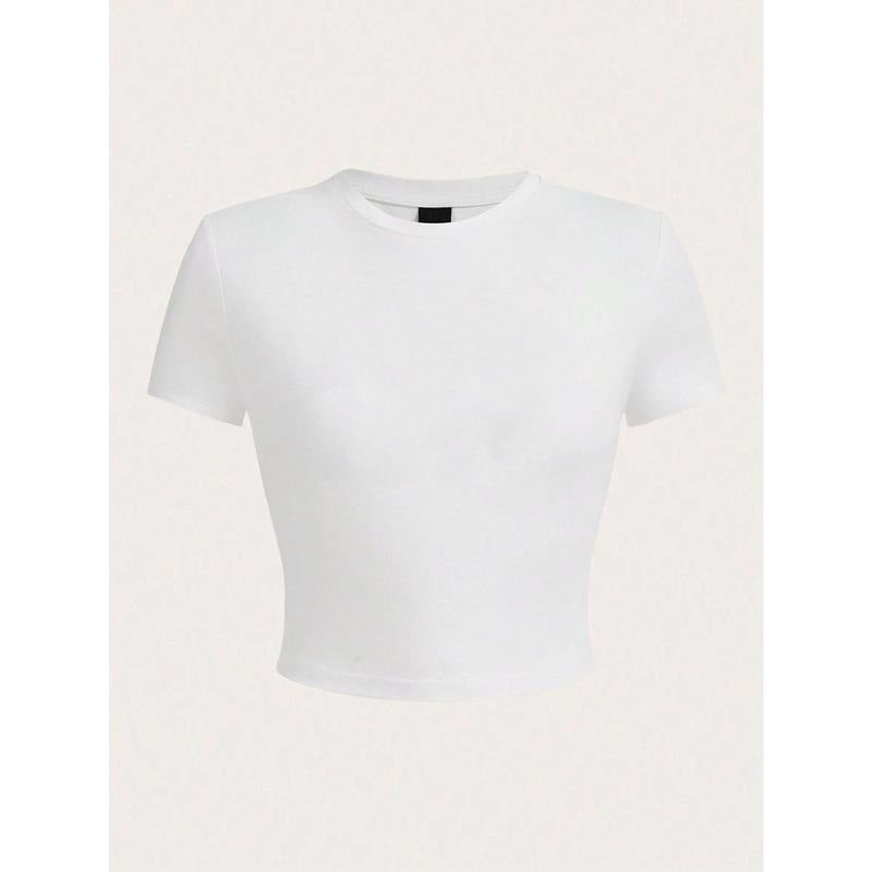 Fitted Round Neck Cotton T-Shirt