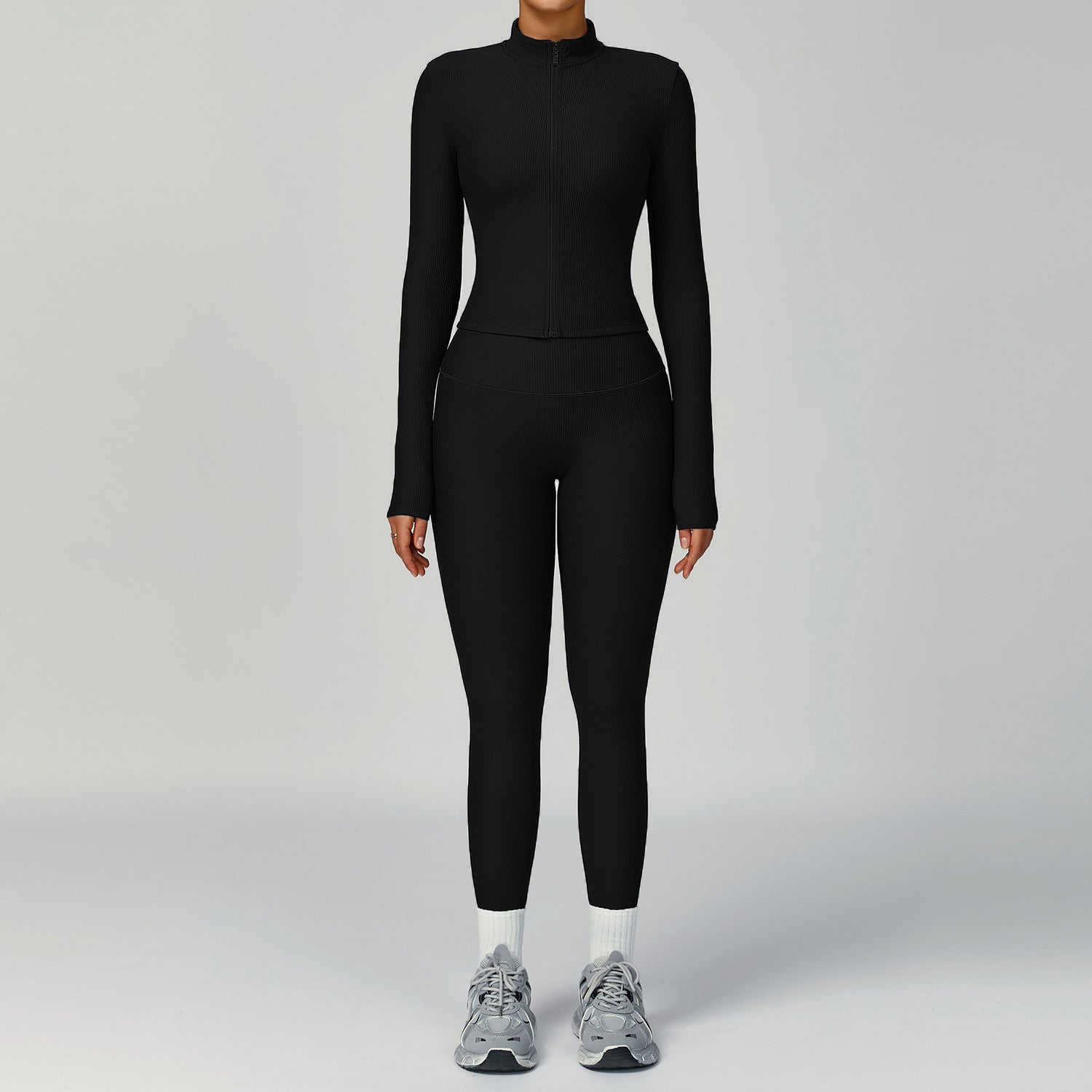 Womens High-Waisted Yoga Set with Moisture-Wicking Fabric