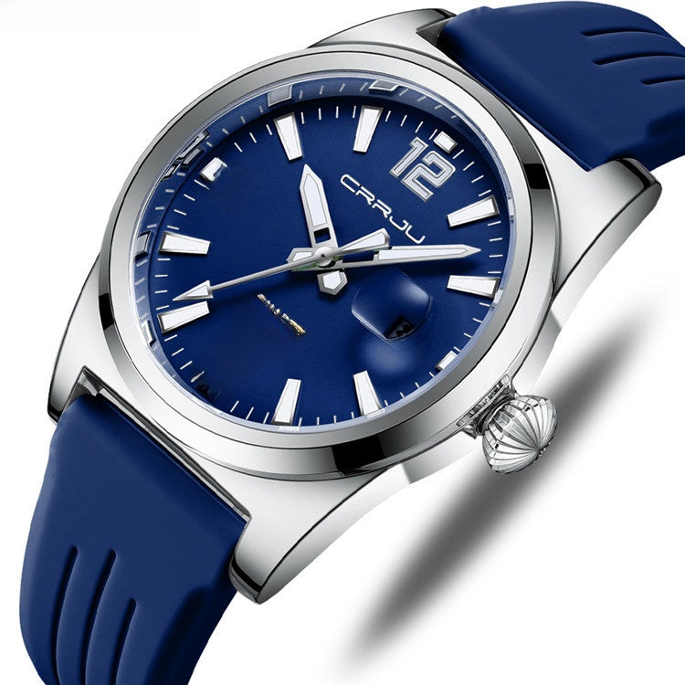 CRRJU Quartz Watch Leather Strap Waterproof