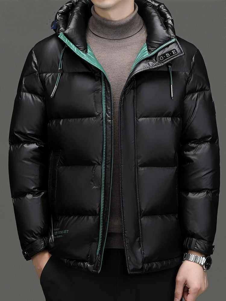 Men Winter Down Jacket Hooded Warm Coat