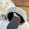 Washed Denim Newsboy Cap