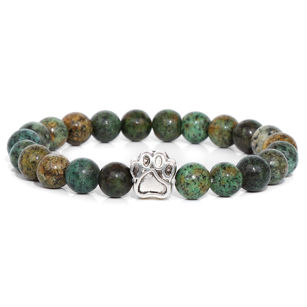 Elastic Stone Bead Bracelet Vintage Unisex Jewelry