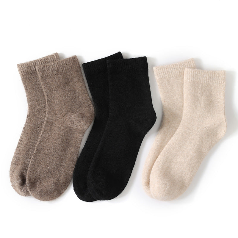 Cashmere Women's Mid-Length Thin Socks for Warmth and Comfort