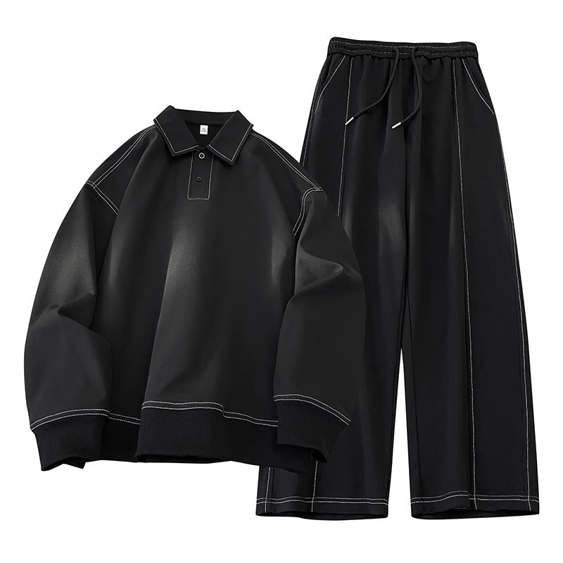 Unisex Stand Collar Sweatshirt and Pants