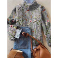 Print Women's High-Neck Faux Sweater