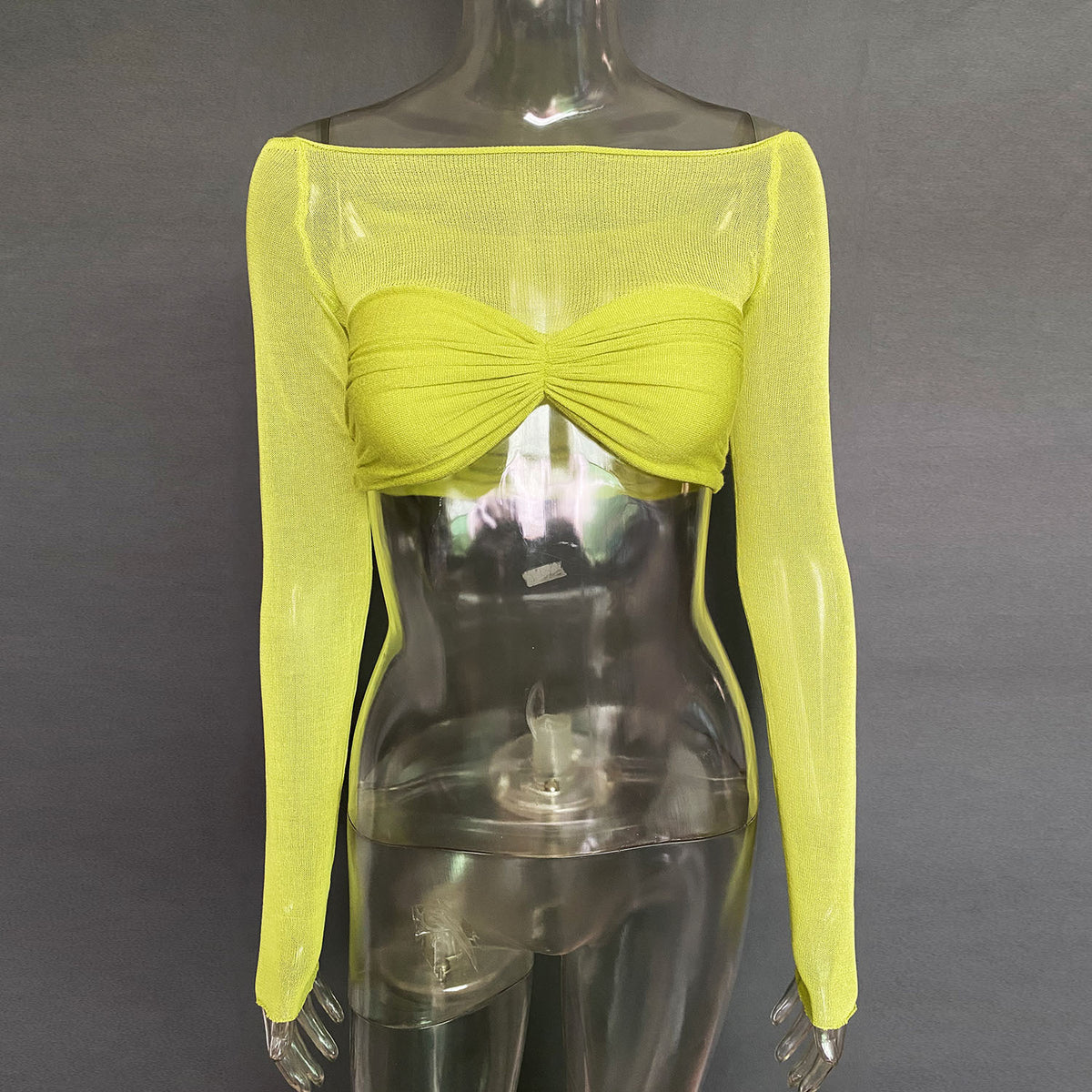 Women's One-Shoulder Sheer Top