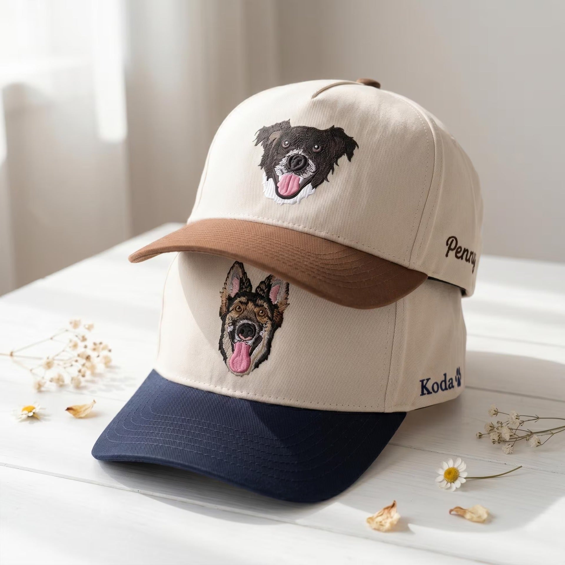 Three-dimensional embroidery pet cat and dog baseball cap
