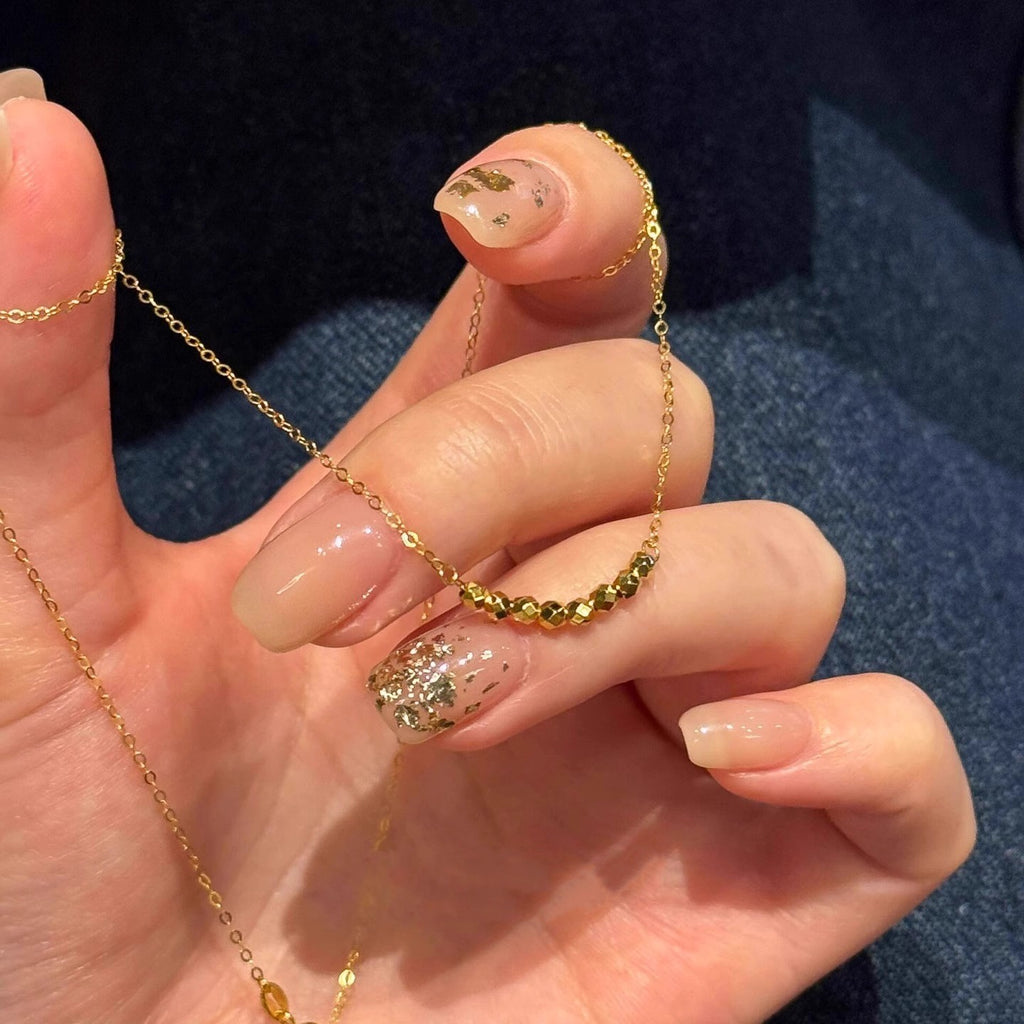 Geometric Electroplated Bead Necklace