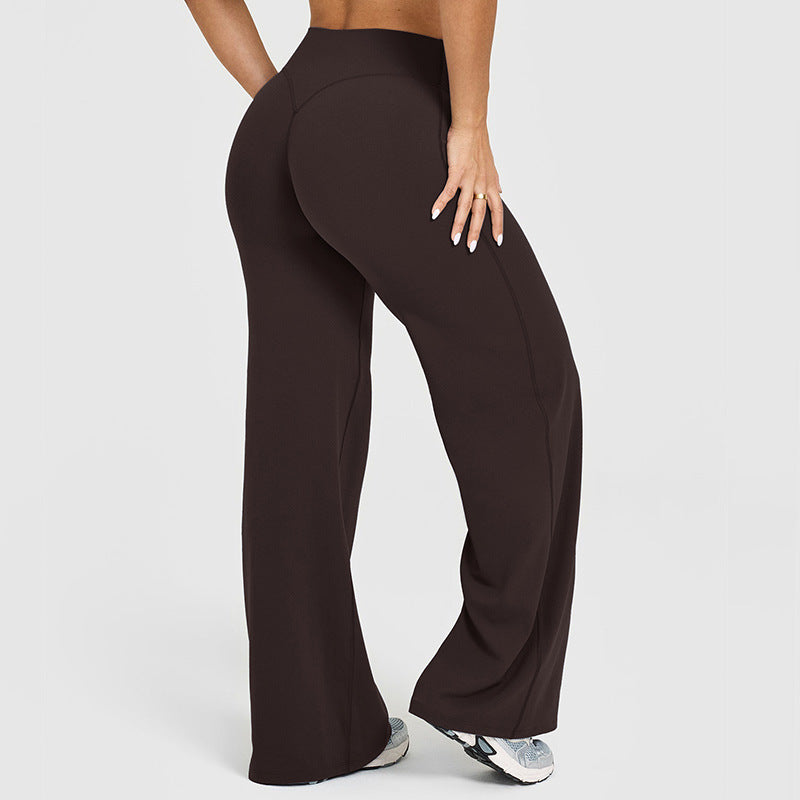 Loose Straight Leg Yoga Pants for Women High Waist Tummy Control Breathable Fitness Leggings