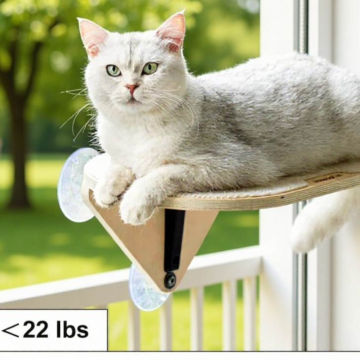 Suction Cup Wall-Mounted Cat Climbing Platform