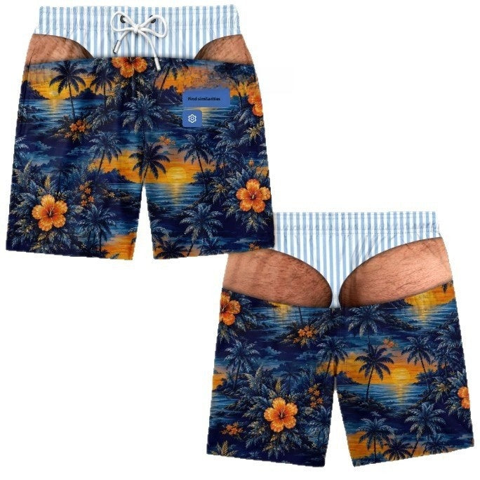 Men's 3D Patriotic Print Loose Beach Shorts