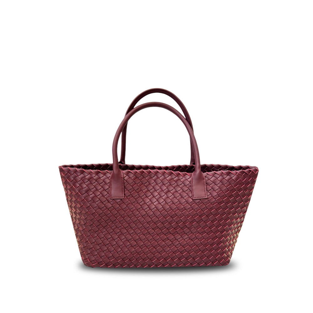 Genuine Leather Woven Tote Bag