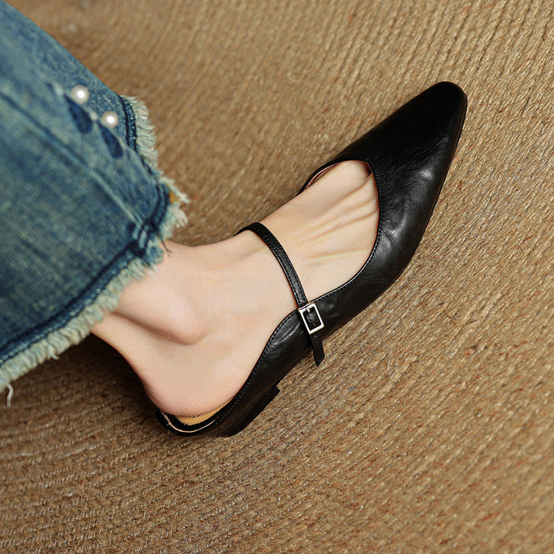 Womens Retro Pointed Toe Slip-On Slippers