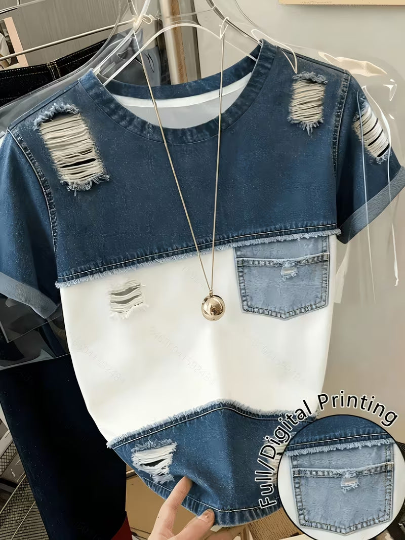 3D Digital Print Short-Sleeve Women's  T-Shirt