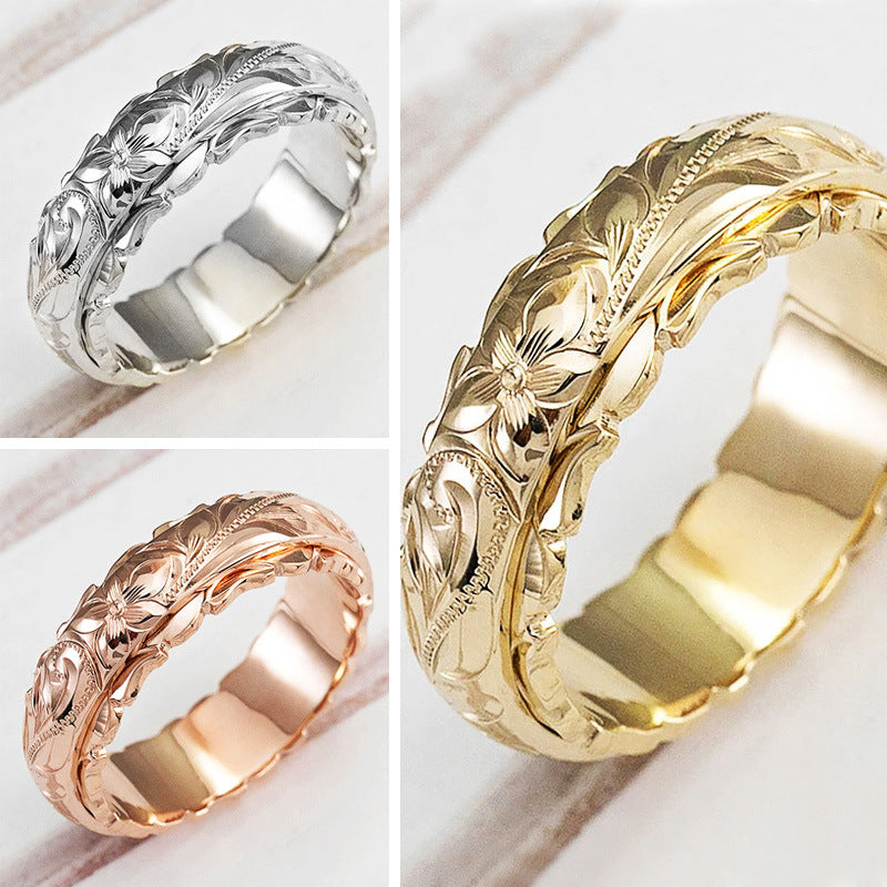 Electroplated Copper Rose Flower Ring